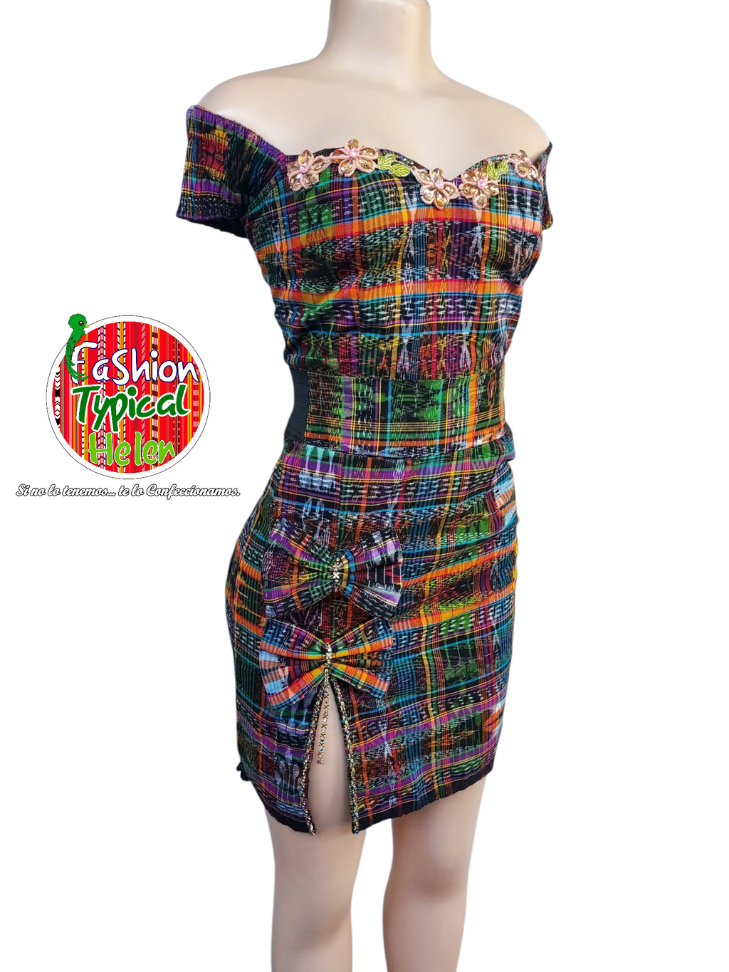 Duo cafe multicolor, manga caída.