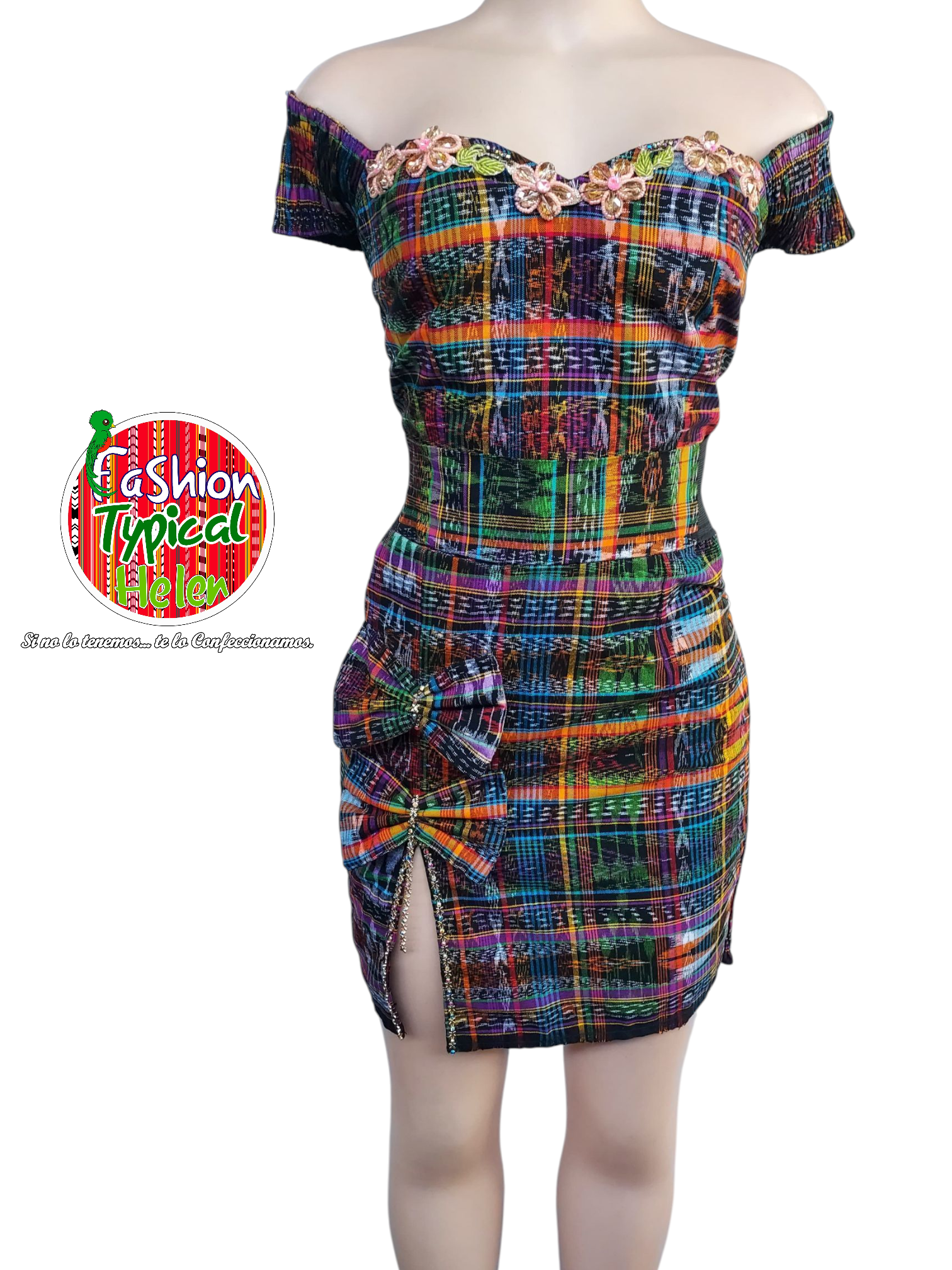 Duo cafe multicolor, manga caída.