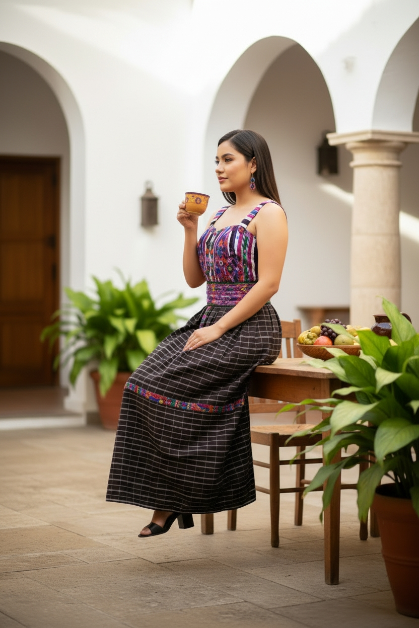 VESTIDO LARGO DE TECPAN
