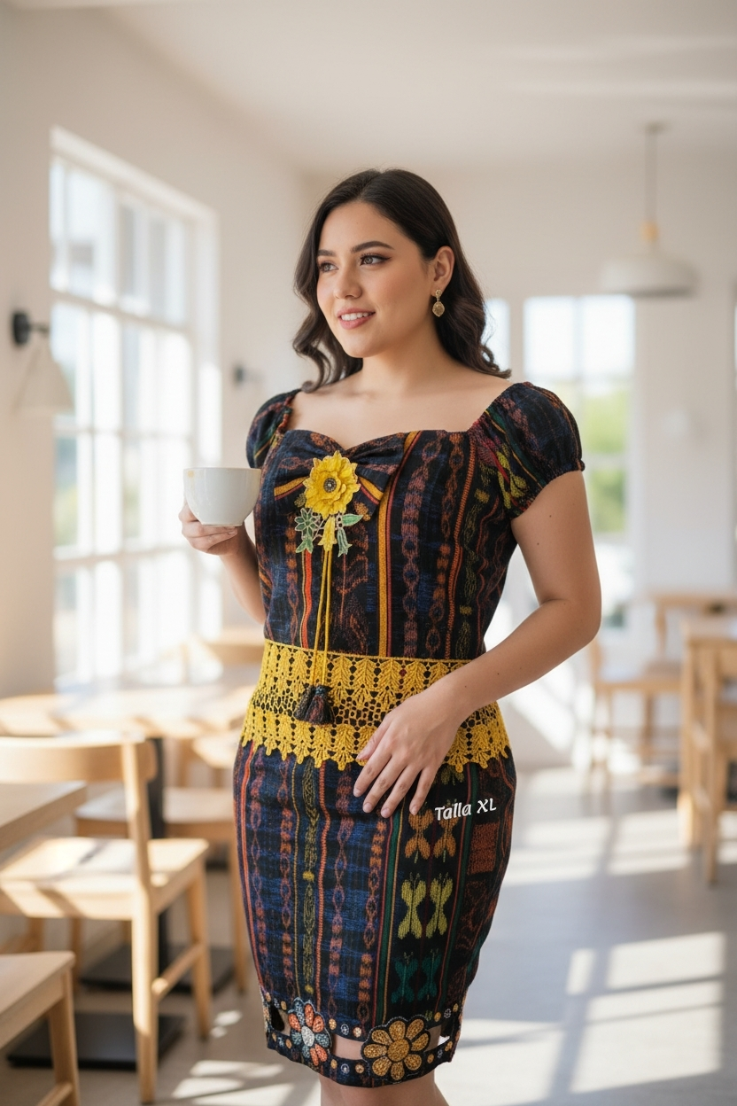 TALLA XL     DUO MIXTO BORDADO, EMPERLADO Y CON ROSAS