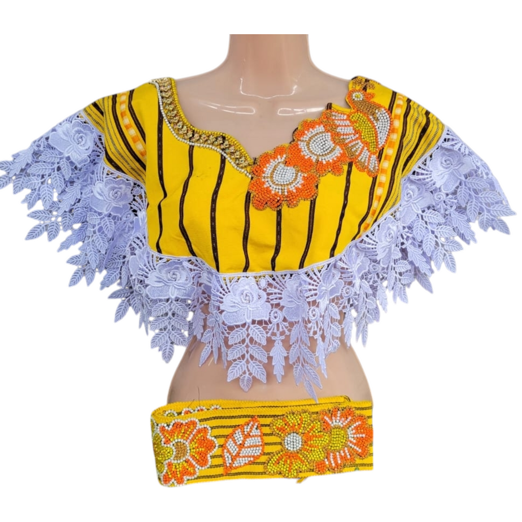 VESTIDO DE BLONDA CON DETALLES PERLADOS, UNITALLA