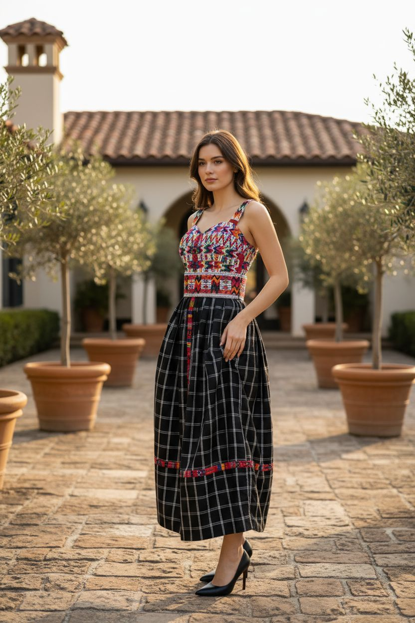 VESTIDO LARGO DE TECPAN